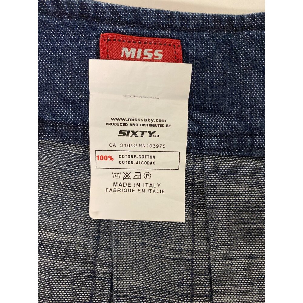 Vintage Y2K Miss Sixty Denim Pleated Mini Skirt With Buckle Details - Picture 9 of 9